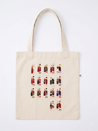 Nagaland Design Tote Bag (White)