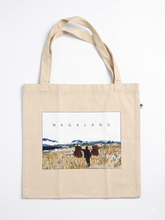 Naga Man in Field Tote Bag (White)